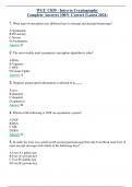 WGU C839 - Intro to Cryptography Complete Answers 100&percnt; Correct &lpar;Latest 2024&rpar;