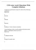 COS water week 8 Questions With Complete Solutions