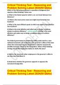 Critical Thinking Test - Reasoning and Problem Solving Latest 2024(50 Q&As)