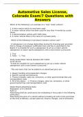 Automotive Sales License&comma; Colorado Exam&sol;7 Questions with Answers