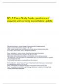    NCLE Exam Study Guide questions and answers well correctly solved/latest update.