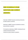 BIOD 102 MODULE 6 EXAM  QUESTIONS AND CORRECT  ANSWERS &period;