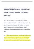 COMPUTER NETWORKS EXAM STUDY  GUIDE QUESTIONS AND ANSWERS  20232024