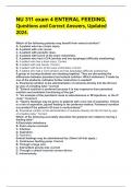 NU 311 exam 4 ENTERAL FEEDING&comma; Questions and Correct Answers&comma; Updated 2024&period;