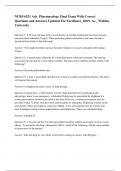 NURS 6521 Adv&period; Pharmacology Final Exam With Correct Questions and Answers Updated For Excellence&lowbar;100&percnt; A&plus;&lowbar; Walden University