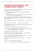 Georgia Pest Licenses Exam &vert; with complete solution &vert; 2024&sol;25
