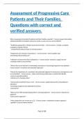 Assessment of Progressive Care Patients and Their Families. Questions with correct and verified answers.