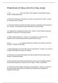 PRINCIPLES OF REAL ESTATE II FINAL EXAM