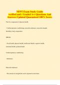 NFPT Exam Study Guide verified and ( Graded A+) Questions And Answers Updated Quaranteed 100% Score