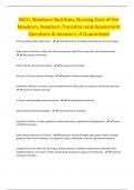 NICU, Newborn Nutrition, Nursing Care of the Newborn, Newborn Transition and Assessment Questions & Answers| A Guaranteed