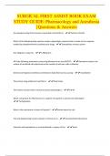 SURGICAL FIRST ASSIST BOOK EXAM STUDY GUIDE: Pharmacology and Anesthesia | Questions & Answers
