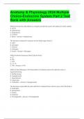 Anatomy & Physiology 2024 Multiple Choice-Endocrine System Part 2 Test Bank with Answers