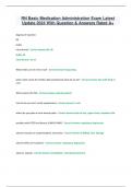 RN Basic Medication Administration Exam Latest Update 2024 With Question & Answers Rated A&plus; 