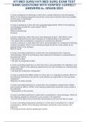 UPDATED ATI MED SURG&sol;VATI MED SURG EXAM TEST BANK QUESTIONS WITH VERIFIED CORRECT ANSWERS&sol;A&plus; GRADE&sol;2023-2024