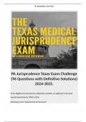PA Jurisprudence Texas Exam Challenge (96 Questions with Definitive Solutions) 2024-2025.