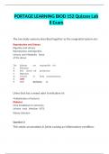 PORTAGE LEARNING BIOD 152 (biod152)Quizzes Lab 8 Exam