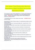 Car Sales Test Colorado Revised  Questions With Verified Accurate  Answers&vert; Pass&excl;&excl;