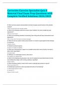 Corrective Exercise Specialist Quiz 8 Material Final Exam Prep Questions with Complete Verified Solutions 2024&sol;2025
