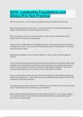 D016 Leadership Foundations and Ethics &lpar;Pre-Test Practice&rpar; Questions and answers latest update 