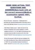 NBME CBSE ACTUAL TEST  QUESTIONS AND  ANSWERS