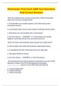 Divemaster Final Exam A&B Test Questions  And Correct Answers