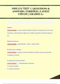 HWS 212 TEST 1 &vert; QUESTIONS &  ANSWERS &lpar;VERIFIED&rpar; &vert; LATEST  UPDATE &vert; GRADED A&plus;