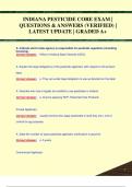 INDIANA PESTICIDE CORE EXAM &vert;  QUESTIONS & ANSWERS &lpar;VERIFIED&rpar; &vert;  LATEST UPDATE &vert; GRADED A&plus;