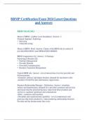 BRMP Certification Exam 2024 Latest Questions and Answers