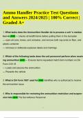 Ammo Handler Practice Test Questions and Answers Updated 2024/2025 | 100% Correct | Graded A+