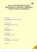 ITL IV FINAL REVIEW EXAM &vert;  QUESTIONS & ANSWERS &lpar;VERIFIED&rpar; &vert;  LATEST UPDATE &vert; GRADED A&plus;