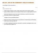 NR-435&colon; &vert; NR 435 RN COMMUNITY HEALTH NURSING CLASS 1 QUESTIONS WITH 100&percnt; CORRECT ANSWERS