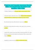 Property and Casualty Insurance Nevada State Law Supplement Questions and  Answers 100&percnt; Pass
