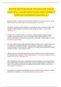 WATER RESTORATION TECHNICIAN EXAM  2024 REAL EXAM QUESTIONS AND CORRECT VERIFIED ANSWERS GRADED A&plus; 
