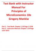 Test Bank With Instructor Manual for Principles of MicroEconomics 10th Edition By Gregory Mankiw (All Chapters, 100% Original Verified, A+ Grade)