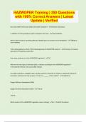 HAZWOPER Training &vert; 350 Questions with 100&percnt; Correct Answers &vert; Latest Update &vert; Verified