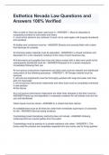 Esthetics Nevada Law Questions and Answers 100&percnt; Verified