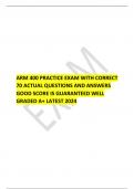  ARM 400 PRACTICE EXAM WITH CORRECT 70 ACTUAL QUESTIONS AND ANSWERS GOOD SCORE IS GUARANTEED WELL GRADED A&plus; LATEST 2024