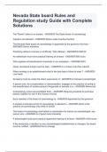 Nevada State board Rules and Regulation study Guide with Complete Solutions