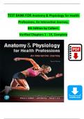 TEST BANK For Anatomy & Physiology for Health Professions, An Interactive Journey, 4th Edition by Colbert, Verified Chapters 1 - 19, Complete Newest Version