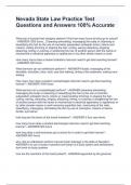 Nevada State Law Practice Test Questions and Answers 100&percnt; Accurate