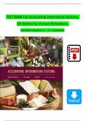 Accounting Information Systems&comma; 3rd Edition TEST BANK by Vernon Richardson&comma; Verified Chapters 1 - 18&comma; Complete Newest Version