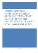 NURSING RESEARCH METHODS AND CRITICAL APPRAISAL FOR EVIDENCEBASED PRACTICE 9TH EDITION BY GERI LOBIONDOWOOD, AND JUDITH HABER