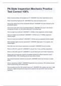 PA State Inspection Mechanic Practice Test Correct 100&percnt;