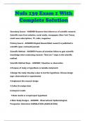 Nufs 139 Exam 1 With Complete Solution