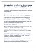 Nevada State Law Test for Cosmetology Questions and Answers 100&percnt; Verified