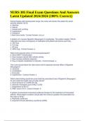 NURS 305 Final Exam Questions With Answers Latest Updated 2024&sol;2024 &lpar;100&percnt; Correct&rpar; 