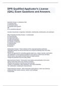 DPR Qualified Applicator's License &lpar;QAL&rpar; Exam Questions and Answers