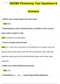 ADOBE Photoshop Test Questions with 100% Correct Answers | Verified | Latest Update PDF