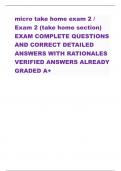 micro take home exam 2 / Exam 2 (take home section) EXAM COMPLETE QUESTIONS AND CORRECT DETAILED ANSWERS WITH RATIONALES VERIFIED ANSWERS ALREADY GRADED A+