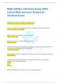 NUR 330/Nur 330 Final Exam 2024  Latest With Answers Graded A+  |Verified Exam